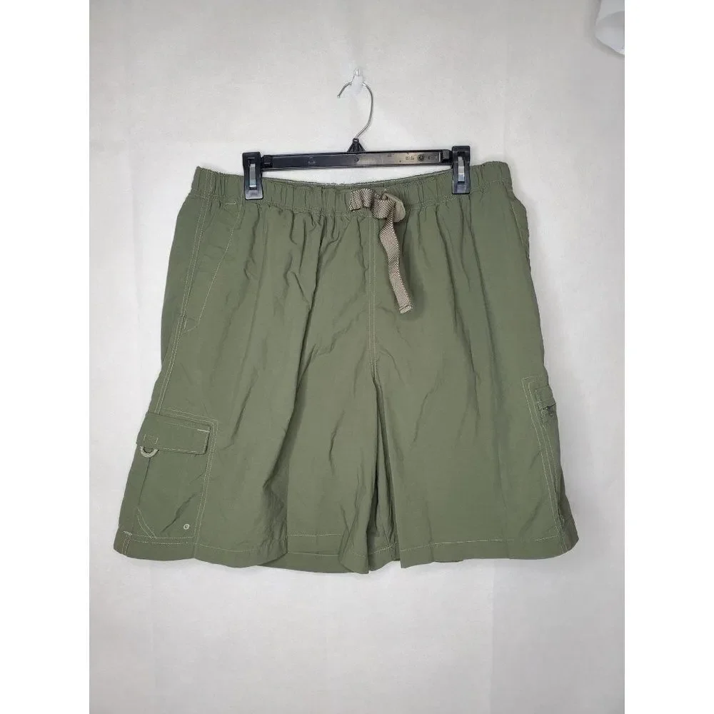 Colulmbia Sportswear Men's Packable Army Green Quick Dry Adjustable Swim Trunks